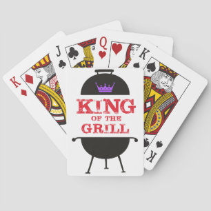 König des Grills, schwarze violette Krone rot Spielkarten