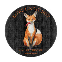 König des Grills Spicy Fox rundes Schneidbrett 