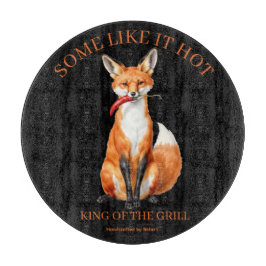 König des Grills Spicy Fox rundes Schneidbrett  Schneidebrett