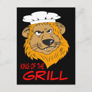 König des Grills, Wütender Löwenkopf, Lustig Postkarte