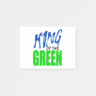 König des grünen dunkelgrünen post-it klebezettel