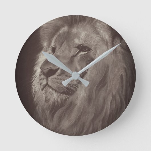 KÖNIG DES JUNGLE RUNDE WANDUHR (Vorderseite)