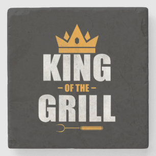 König des Koch vom Grill Grillen & Grillen Liebe Steinuntersetzer