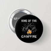 König des Lagerfeuers Camping-Wildnis Lustig Toll Button (Vorne & Hinten)