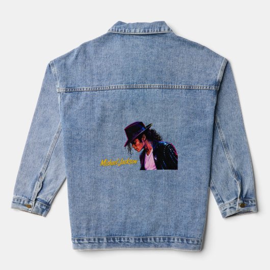König des Pop-Moonwalk-Legend Retro-Tribut-Design Jeansjacke (Rückseite)