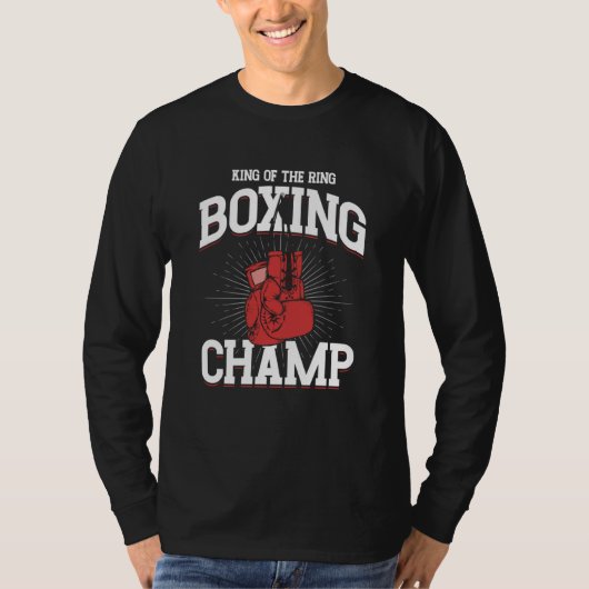 König des Ringes Boxen Champ Kämpfer Boxhandschuh T-Shirt (Vorderseite)