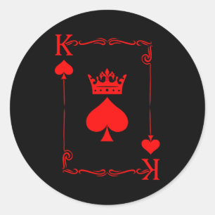 König des Spade-Spiels Schwarze Geschichte Spielka Runder Aufkleber