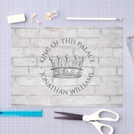 König dieser Palastkrone Mit Monogramm Name Seidenpapier (Handwerk)