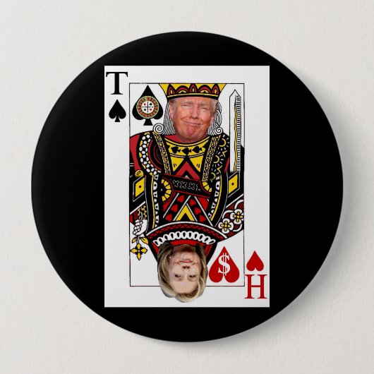 König Donald gegen Königin Hillary Button (Vorderseite)