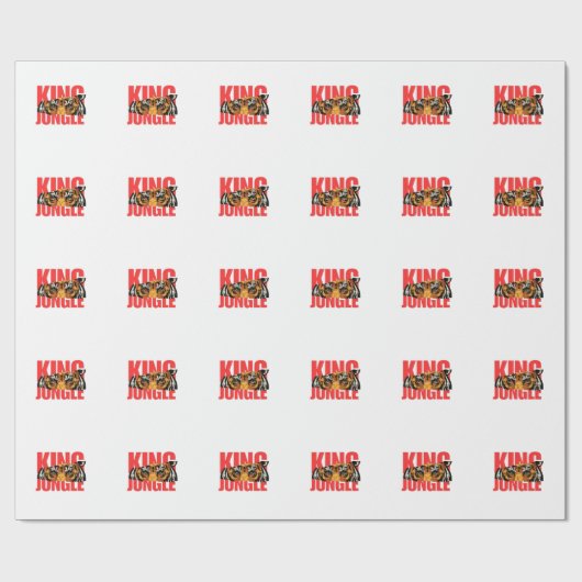König Dschungel – Wildes Tiger-Power-Design Geschenkpapier (Flach)