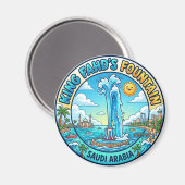 König-Fahd-Springbrunnen Saudi-Arabien Magnet (Vorderseite/Rückseite)