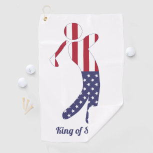 König Flagge-Golf-des Spielers des Schwingen- Golfhandtuch