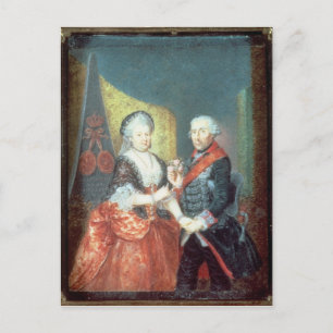 König Frederick II. und seine Ehefrau Postkarte