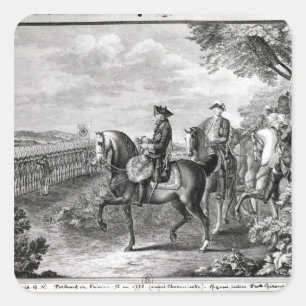 König Frederick II von Preußen wiederholend Quadratischer Aufkleber