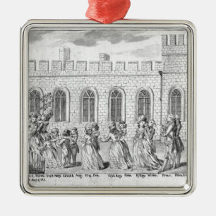 König George III und Königin Charlotte Ornament Aus Metall