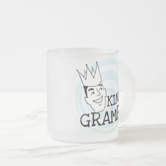 König Grampy Tshirts und Geschenke Mattglastasse (VorderseiteRechts)