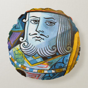König hält Schwert Stock-Illustration Rundes Kissen