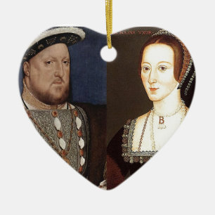 König Heinrich VIII. und Anne Boleyn Keramik Ornament