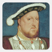 König Henry VIII Quadratischer Aufkleber (Vorderseite)