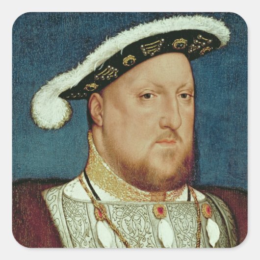 König Henry VIII Quadratischer Aufkleber (Vorderseite)