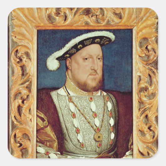 König Henry VIII Quadratischer Aufkleber (Vorderseite)