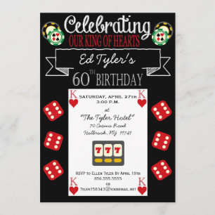 König Herz-der 60. Geburtstags-Party Einladung