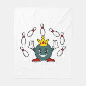 König im Bowling mit Bowling Button Fleecedecke (Vorderseite)