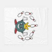 König im Bowling mit Bowling Button Fleecedecke (Vorderseite (Horizontal))