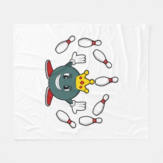 König im Bowling mit Bowling Button Fleecedecke (Vorderseite (Horizontal))