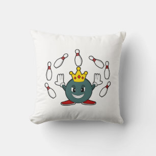 König im Bowling mit Bowling Button Kissen