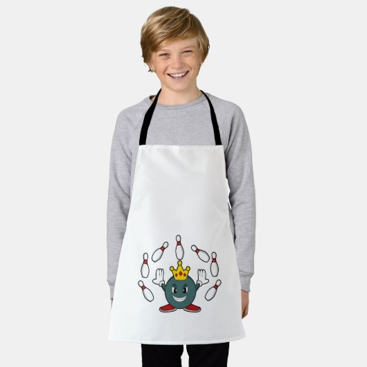 König im Bowling mit Bowling Button Schürze (Getragen)