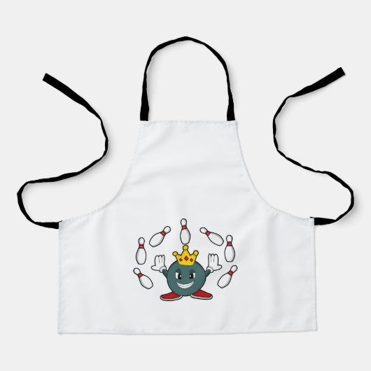 König im Bowling mit Bowling Button Schürze (Vorderseite)