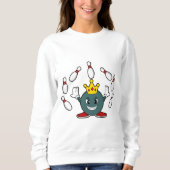 König im Bowling mit Bowling Button Sweatshirt (Vorderseite)