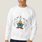 König im Bowling mit Bowling Button Sweatshirt (Vorderseite)