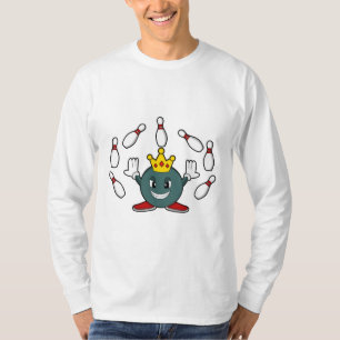 König im Bowling mit Bowling Button T-Shirt