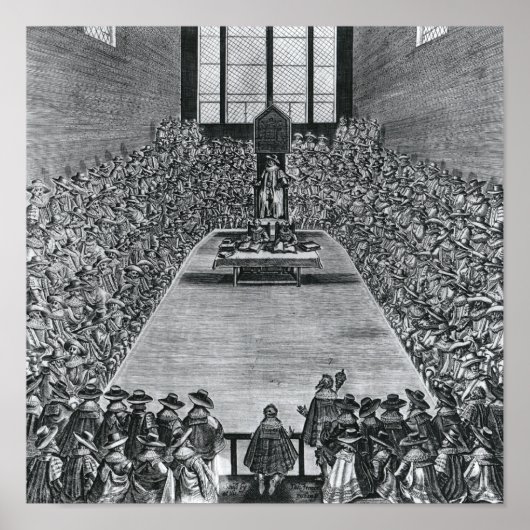 König James I. im Parlament, 1624 Poster (Vorne)