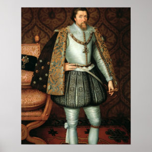 König James I von England (1566-1625) (Erdöl auf L Poster