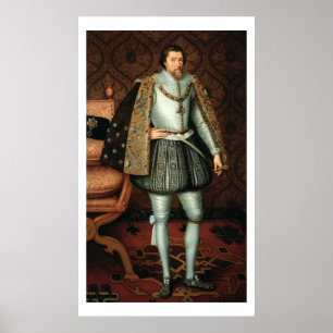 König James I von England (1566-1625) (Erdöl auf L Poster