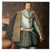 König James I von England (1566-1625) (Öl auf Fliese (Vorderseite)