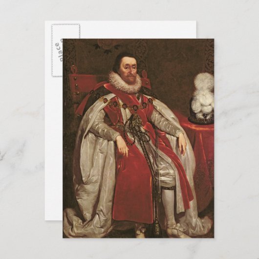 König James I von England und VI von Schottland, 1 Postkarte (Vorne/Hinten)