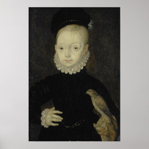 König James VI mit Sparrow Hawk - 1574 Poster