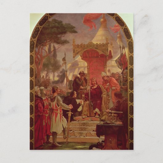König John Granting the Magna Carta 1215, 1900 Postkarte (Vorderseite)