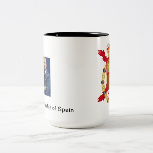 König Juan Carlos von Spanien Zweifarbige Tasse (Mittel)