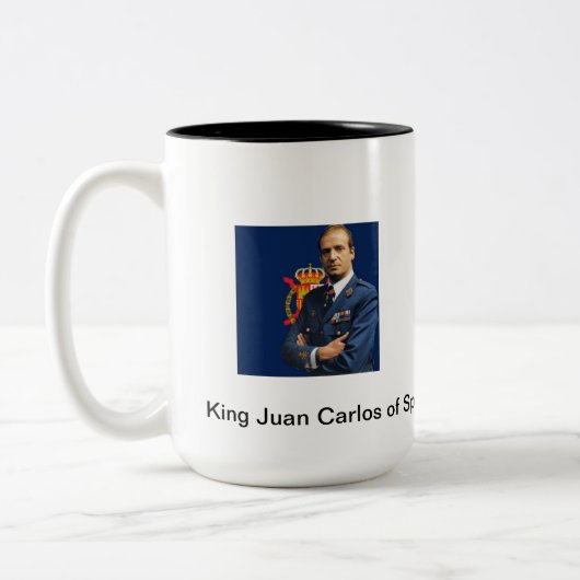 König Juan Carlos von Spanien Zweifarbige Tasse (Links)
