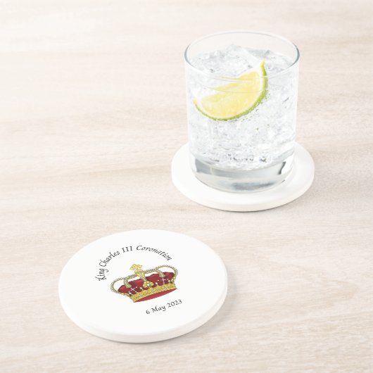 König Karl III. Krönung des Untersetzer (Seite)