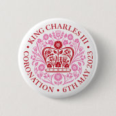 König Karl III. Krönungsemblem, königlicher Souven Button (Vorderseite)