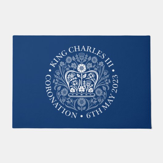 König Karl III. Krönungsemblem, königlicher Souven Fußmatte (Vorderseite)