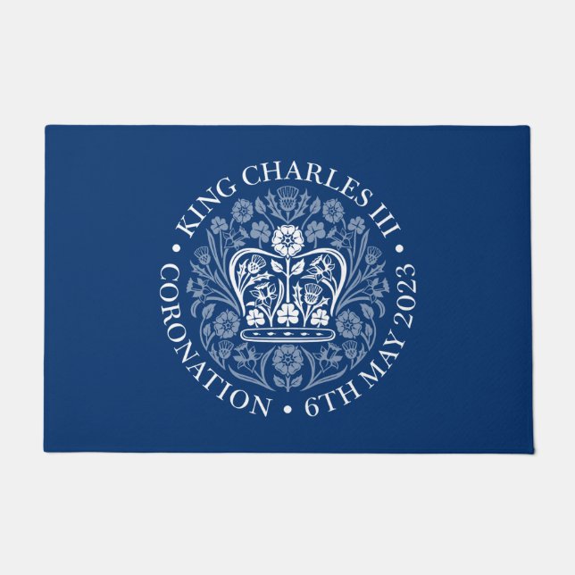 König Karl III. Krönungsemblem, königlicher Souven Fußmatte (Vorderseite)