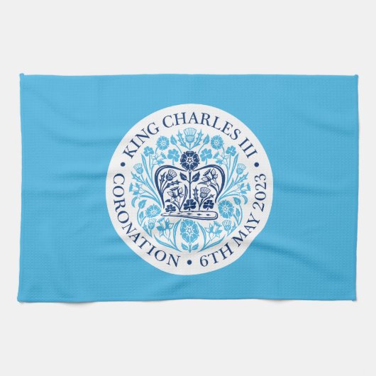 König Karl III. Krönungsemblem, königlicher Souven Geschirrtuch (Horizontal)