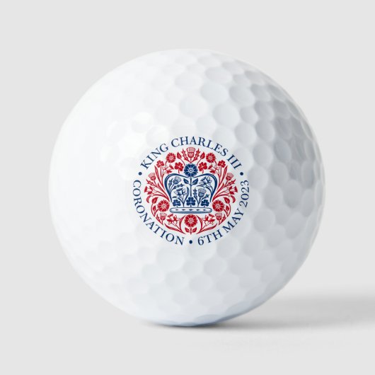 König Karl III. Krönungsemblem, königlicher Souven Golfball (Vorderseite)